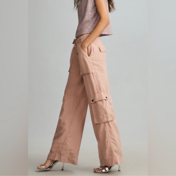 Anthropologie Pilcro Silky Cargo Pants in Mauve Size 12 - Picture 12 of 14